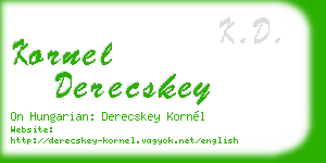 kornel derecskey business card